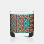Koper en turquoise whisky glas (Voorkant)