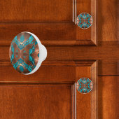 Koper en turquoise X Keramische Knop