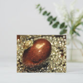 Koper en zilver ornament, kerstboom, feestdag briefkaart (Staand voorkant)