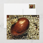 Koper en zilver ornament, kerstboom, feestdag briefkaart (Voorkant / Achterkant)