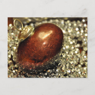 Koper en zilver ornament, kerstboom, feestdag briefkaart