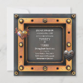 Koper en zilver Steampunk LGBTQ Wedding Kaart (Voorkant)