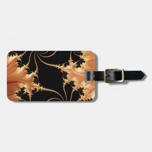 Koper en zwart abstract bagagelabel (Voorkant horizontaal)