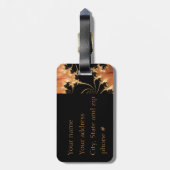 Koper en zwart abstract bagagelabel (Achterkant verticaal)