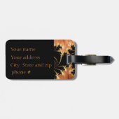 Koper en zwart abstract bagagelabel (Achterkant horizontaal)