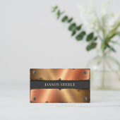 Koper en zwart industriële geklonken visitekaartje (Staand voorkant)