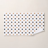 Koper en zwart stippen patroon op wit bad handdoek (Handdoek)