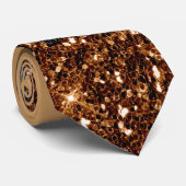 Koper en zwarte glitter stropdas (Opgerold)