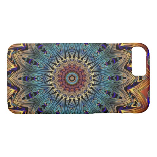 Koper- en zwarte Mandala-mobiele telefoontas Case-Mate iPhone Case (Achterkant (Horizontaal))