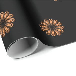 Koper en Zwarte Mandala Patroon 2 Cadeaupapier