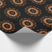 Koper en Zwarte Mandala Patroon 4 Cadeaupapier (Hoek)