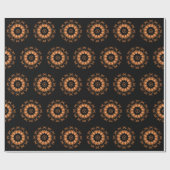 Koper en Zwarte Mandala Patroon 4 Cadeaupapier (Vlak)