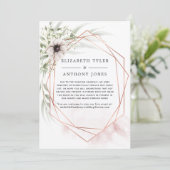 Koper Eucalyptus Geometrische Gereduceerde Gastlij Aankondiging (Staand voorkant)