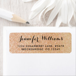 Koper Faux Glitter Let Return Address Label