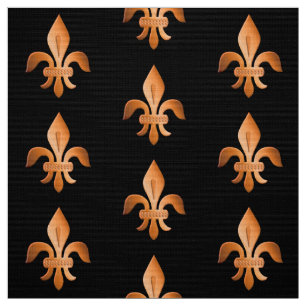 Koper Fleur-de-lis op zwart Stof