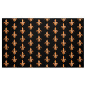 Koper Fleur-de-lis op zwart Stof (Fat Quarter)