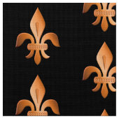 Koper Fleur-de-lis op zwart Stof (Close Up)