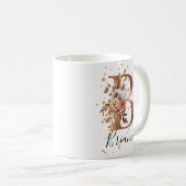 Koper Floral Letter B Monogram koffie Mok (Voorkant rechts)