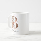 Koper Floral Letter B Monogram koffie Mok (Voorkant links)