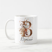 Koper Floral Letter B Monogram koffie Mok (Links)