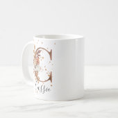 Koper Floral Letter C Monogram Coffee Mok (Voorkant links)