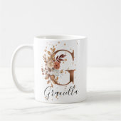 Koper Floral Letter G Monogram Coffee Mok (Links)