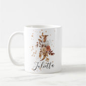 Koper Floral Letter J Monogram Coffee Mok (Links)