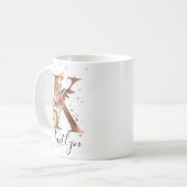 Koper Floral Letter K Monogram Coffee Mok (Voorkant links)
