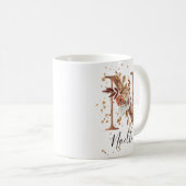 Koper Floral Letter N Monogram Coffee Mok (Voorkant rechts)