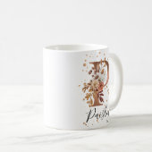 Koper Floral Letter P Monogram Coffee Mok (Voorkant rechts)