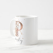 Koper Floral Letter P Monogram Coffee Mok (Voorkant links)