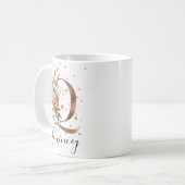 Koper Floral Letter Q Monogram Coffee Mok (Voorkant links)