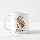 Koper Floral Letter S Monogram Coffee Mok (Links)