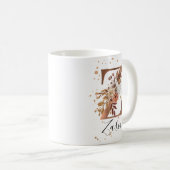 Koper Floral Letter Z Monogram Coffee Mok (Voorkant rechts)