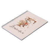 Koper Floral Monogram Letter F Herfst Flowers Notitieboek (Linkerzijde)