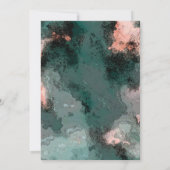 Koper Floral op zwarte en Blauwgroen Waterverf Kaart (Achterkant)