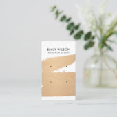 KOPER FOIL BRUSH STROKE 2 STUD EARRING DISPLAY VISITEKAARTJE (Staand voorkant)