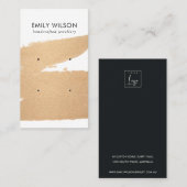 KOPER FOIL BRUSH STROKE 2 STUD EARRING DISPLAY VISITEKAARTJE (Voorkant / Achterkant)