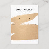 KOPER FOIL BRUSH STROKE KETTING EARRING DISPLAY VISITEKAARTJE (Voorkant)