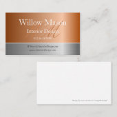 Koper Folie en geborsteld stalen monogram Visiteka Visitekaartje (Voorkant / Achterkant)