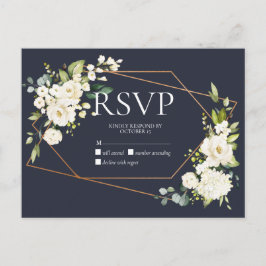 Koper Geometric Blue White Floral No Menu RSVP
