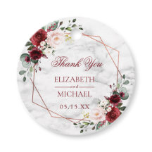 Koper Geometric Burgundy Marble Elegant Wedding