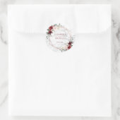 Koper Geometric Burgundy Marble Elegant Wedding Ronde Sticker (Tas)