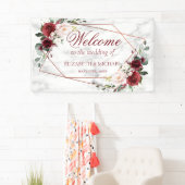 Koper Geometric Burgundy Marble Elegant Wedding Spandoek (Insitu)