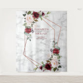 Koper Geometric Burgundy Marble Wandkleed (Voorkant)