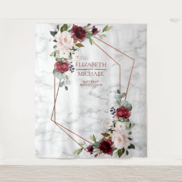 Koper Geometric Burgundy Marble Wandkleed