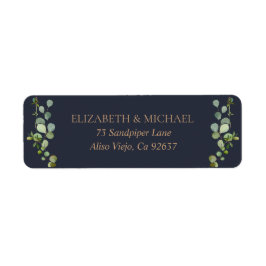 Koper Geometric Eucalyptus Blue Return Address Etiket