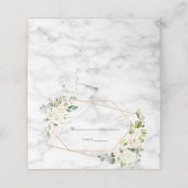 Koper Geometric Marble White Floral Wedding Plaatskaartje (Buitenkant ongevouwen)