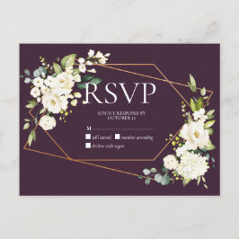 Koper Geometric Plum White Floral No Menu RSVP