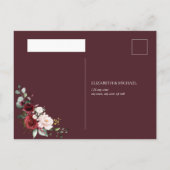 Koper Geometrisch Bourgogne Blauw Geen Menu RSVP (Achterkant)